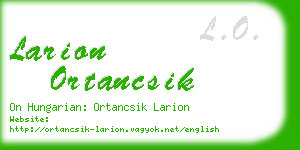 larion ortancsik business card